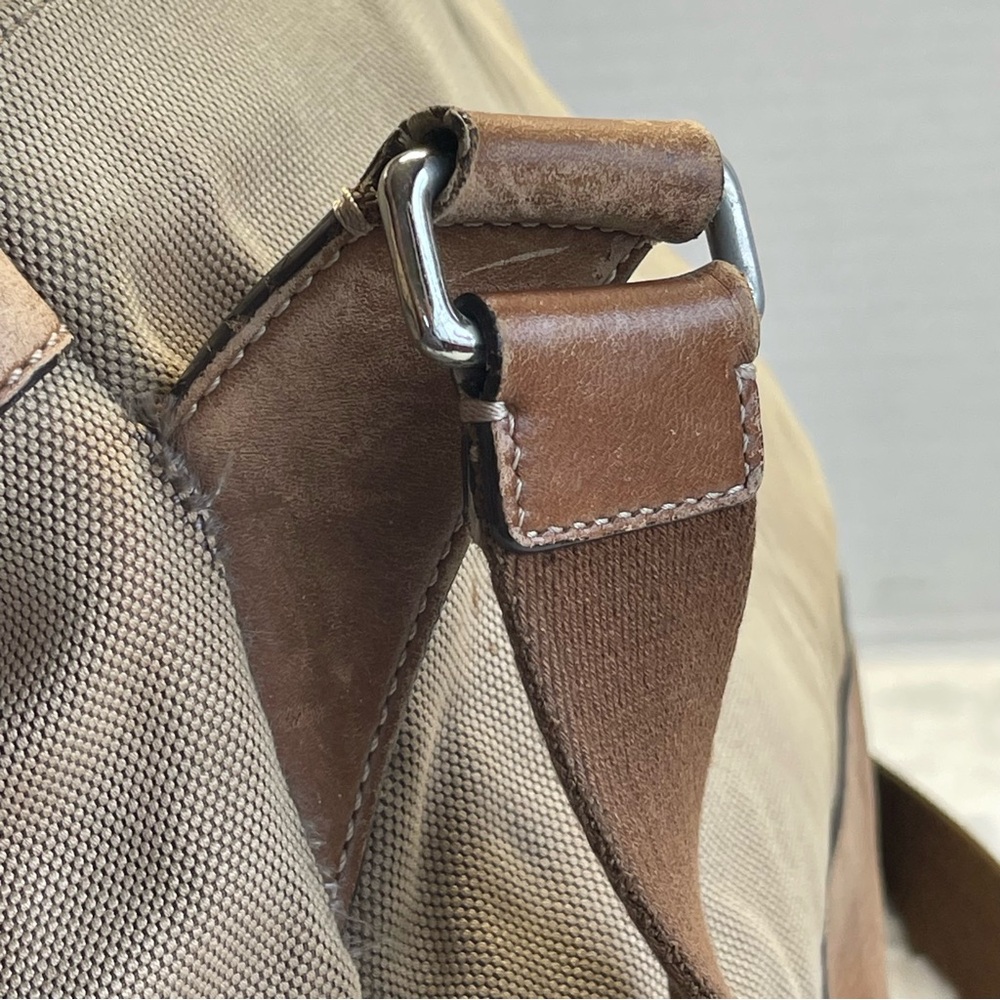 COACH Canvas Messenger Bag with Leather Trim - Picture 14 of 16